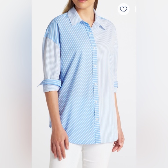 Steve Madden Poppy Oversized Point Collar Long Sleeve Blouse - Picture 4 of 5